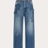 Valentino Embroidered Medium Blue Pants | Denim