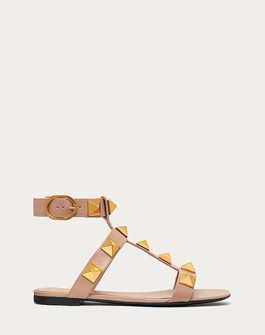 Valentino Roman Stud Flat Calfskin Sandal | Sandals