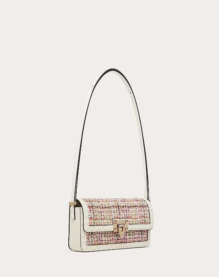 Valentino Rockstud23 E/W Tweed Shoulder Bag | Shoulder Bags