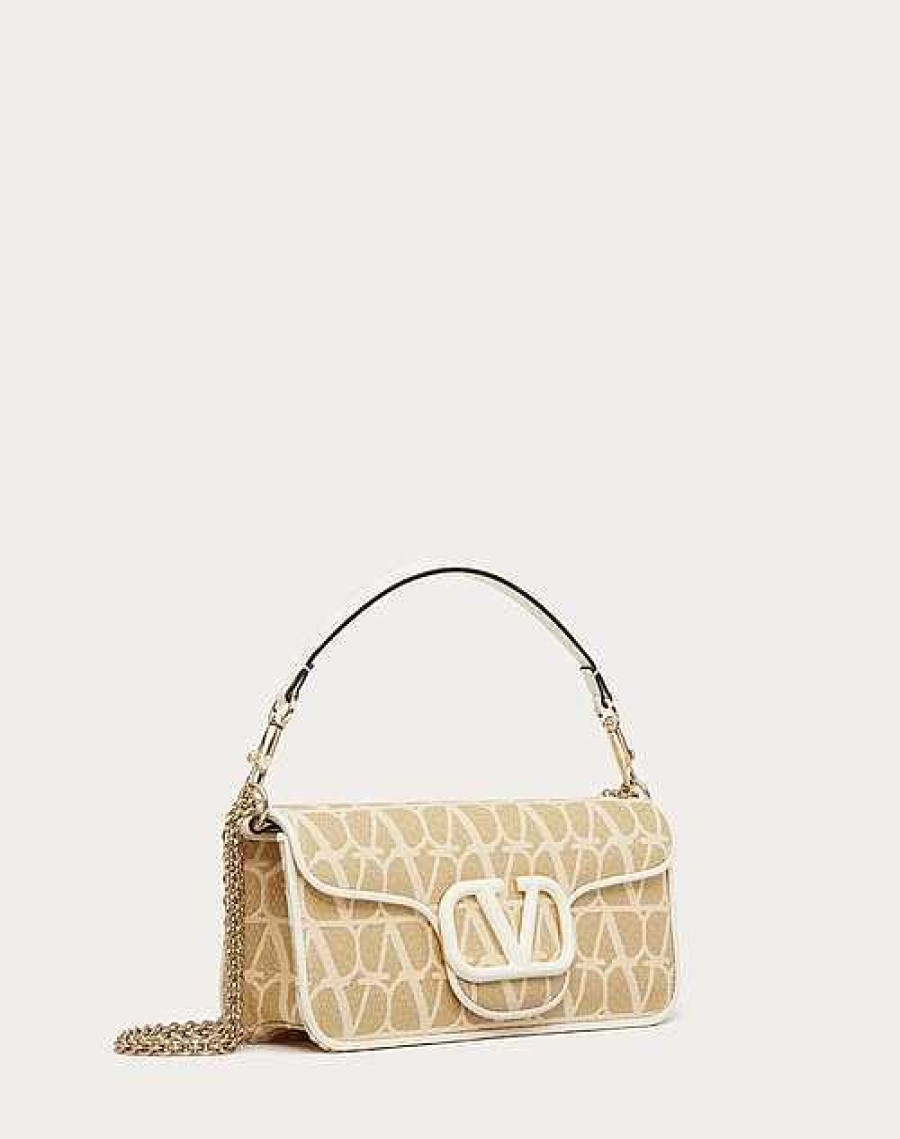 Valentino Valentino Garavani Loco Toile Iconographe Raffia Shoulder Bag | Shoulder Bags