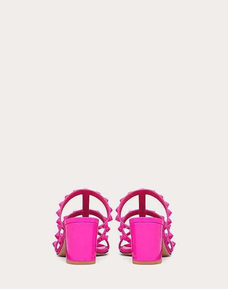 Valentino Rockstud Patent-Leather Slide Sandal 60 Mm | Sandals