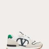 Valentino Vlogo Pace Low-Top Sneaker In Split Leather, Fabric And Calf Leather | Sneakers