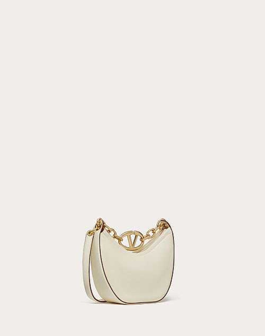 Valentino Vlogo Moon Mini Hobo Bag In Nappa Leather With Chain | Shoulder Bags