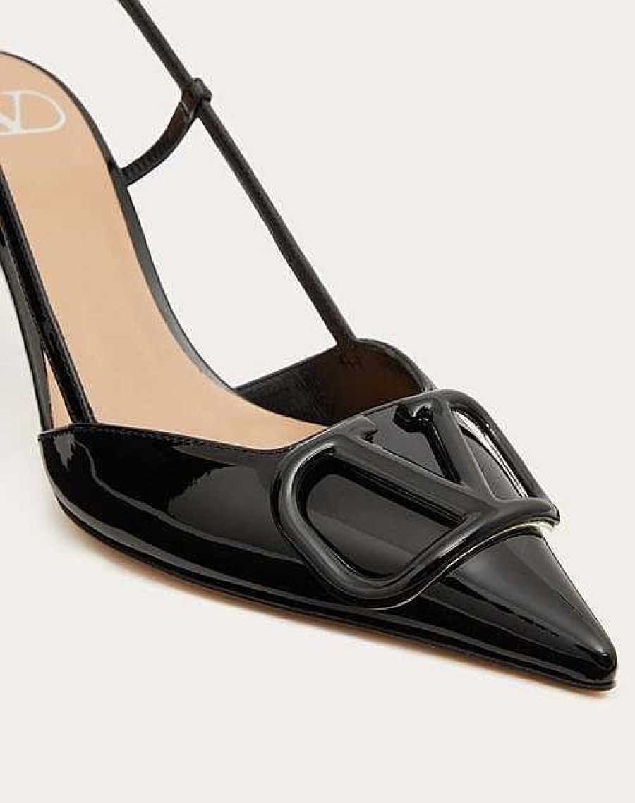 Valentino Vlogo Signature Patent Leather Slingback Pump 80Mm / 3.15 In. | Pumps