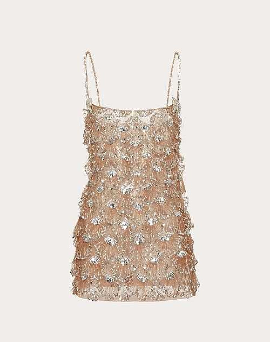 Valentino Tulle Illusione Embroidered Short Dress | Dresses