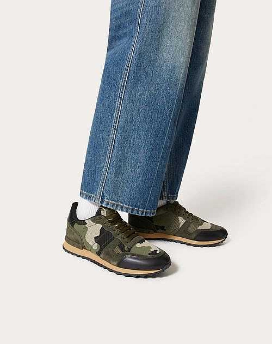 Valentino Mesh Fabric Camouflage Rockrunner Sneaker | Sneakers