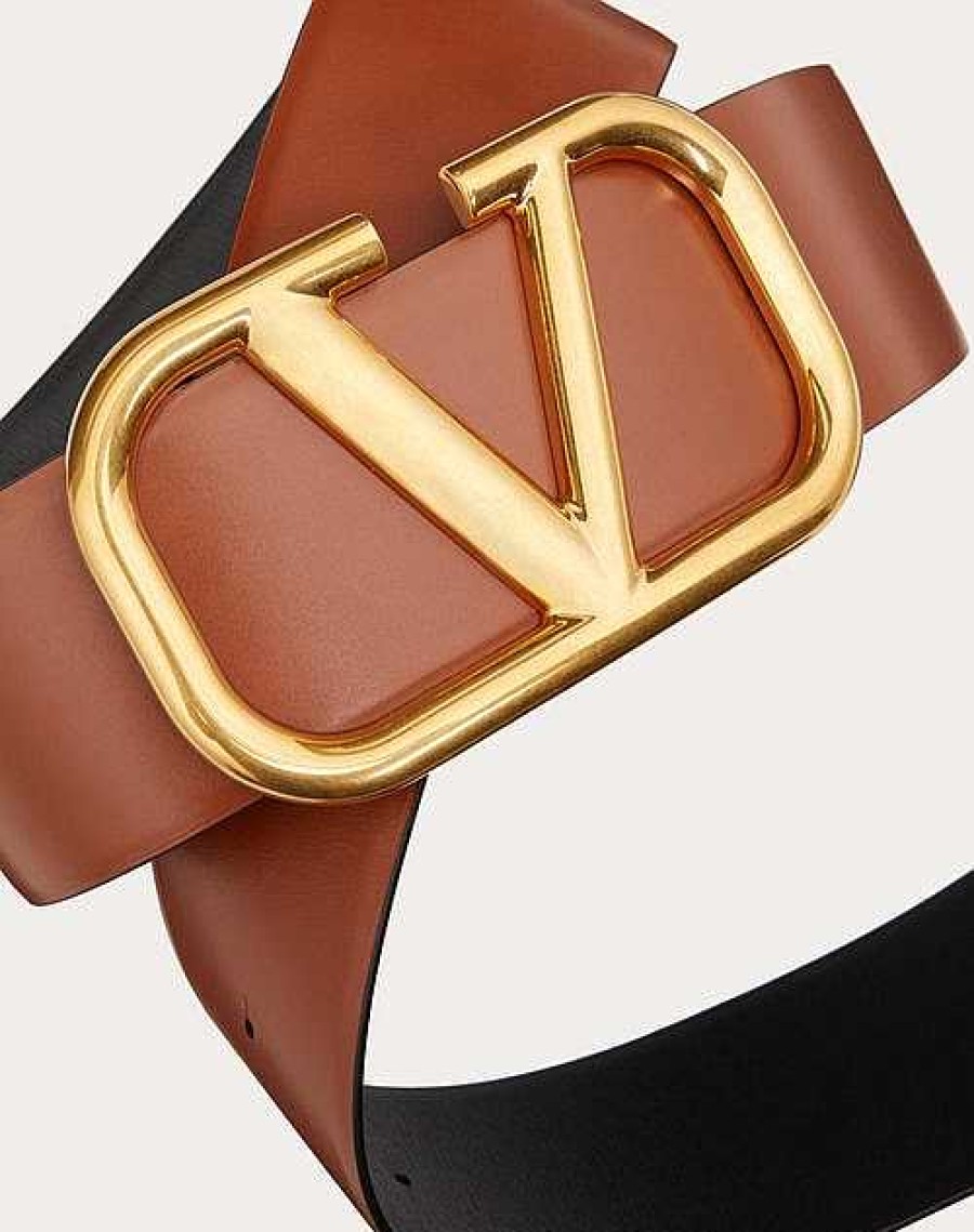 Valentino Reversible Vlogo Signature Belt In Glossy Calfskin 70 Mm | Belts