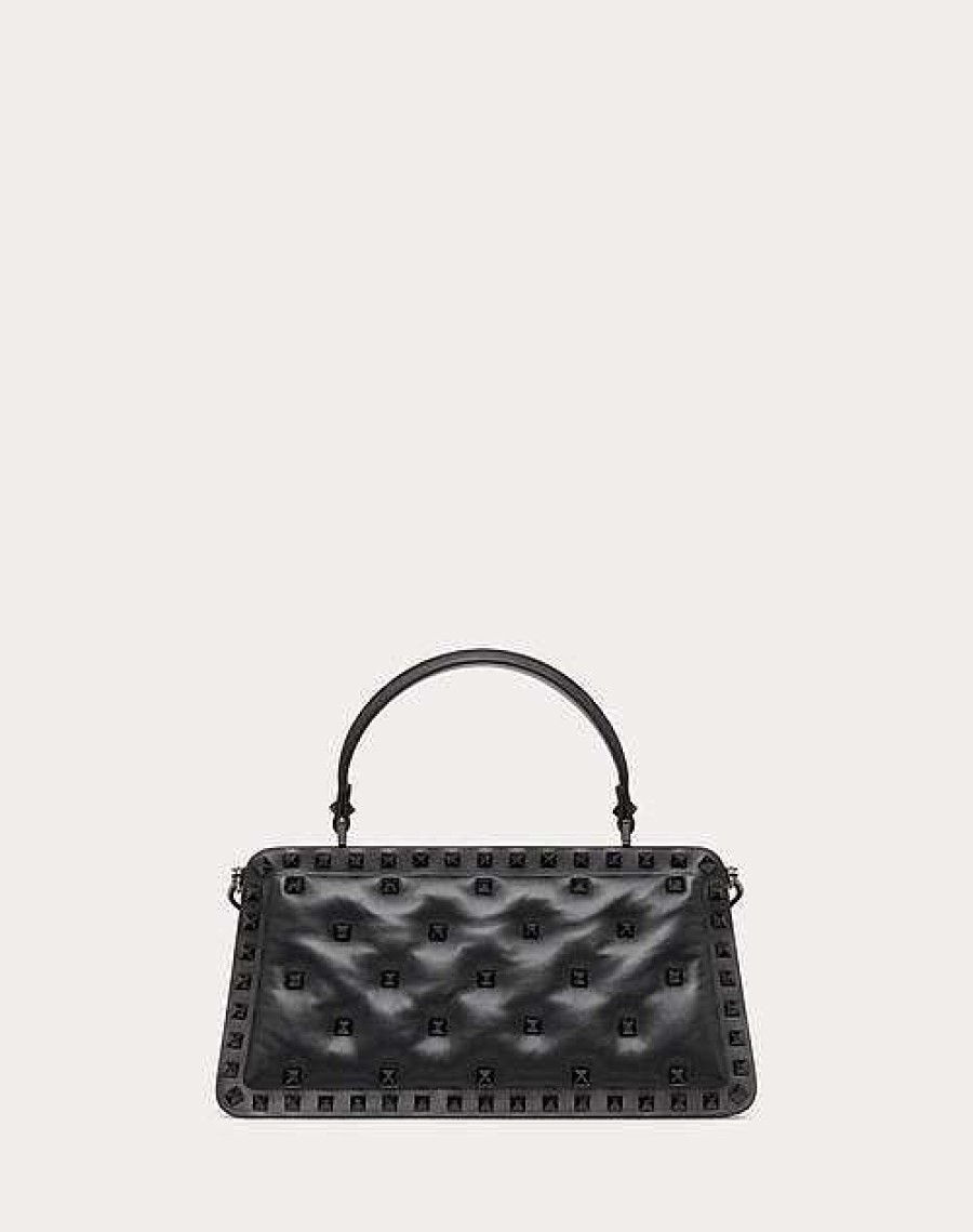 Valentino Rockstud Padded Nappa Handbag | Top Handle Bags