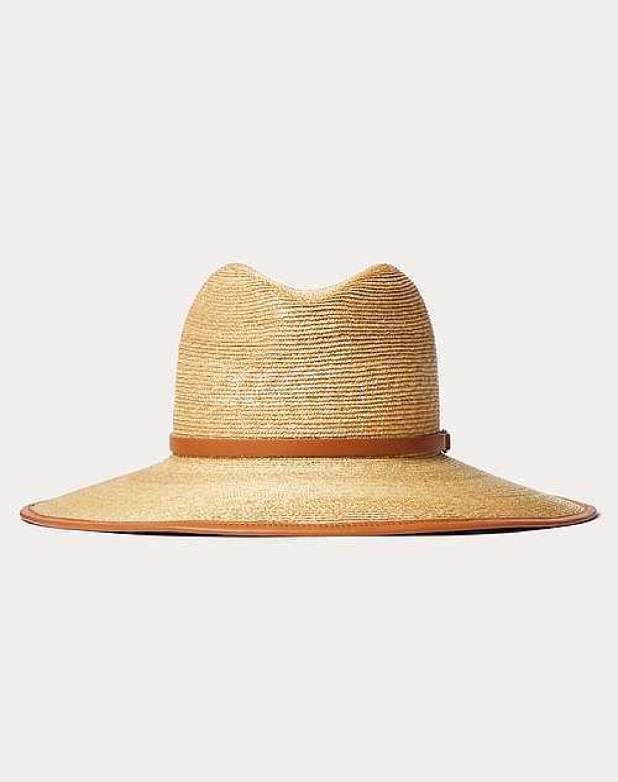 Valentino Vlogo Signature Straw And Leather Fedora Hat | Hats And Gloves