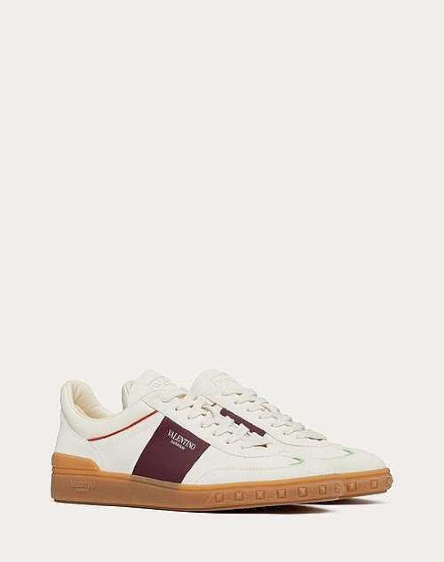 Valentino Upvillage Low Top Sneaker In Split Leather And Calfskin Nappa Leather | Sneakers