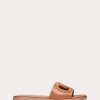 Valentino Vlogo Cut-Out Calfskin Slide Sandal | Slides And Thongs