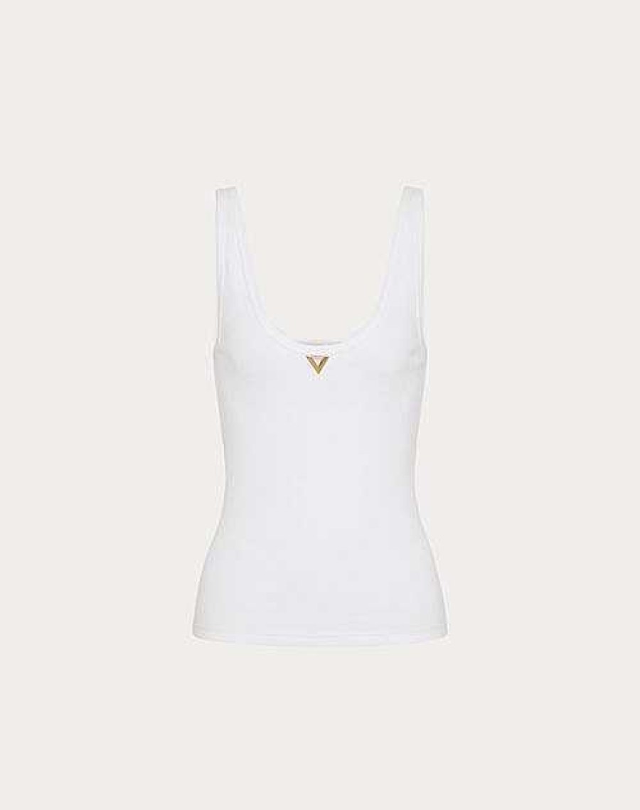 Valentino Ribbed Cotton Top | T-Shirts And Sweatshirts