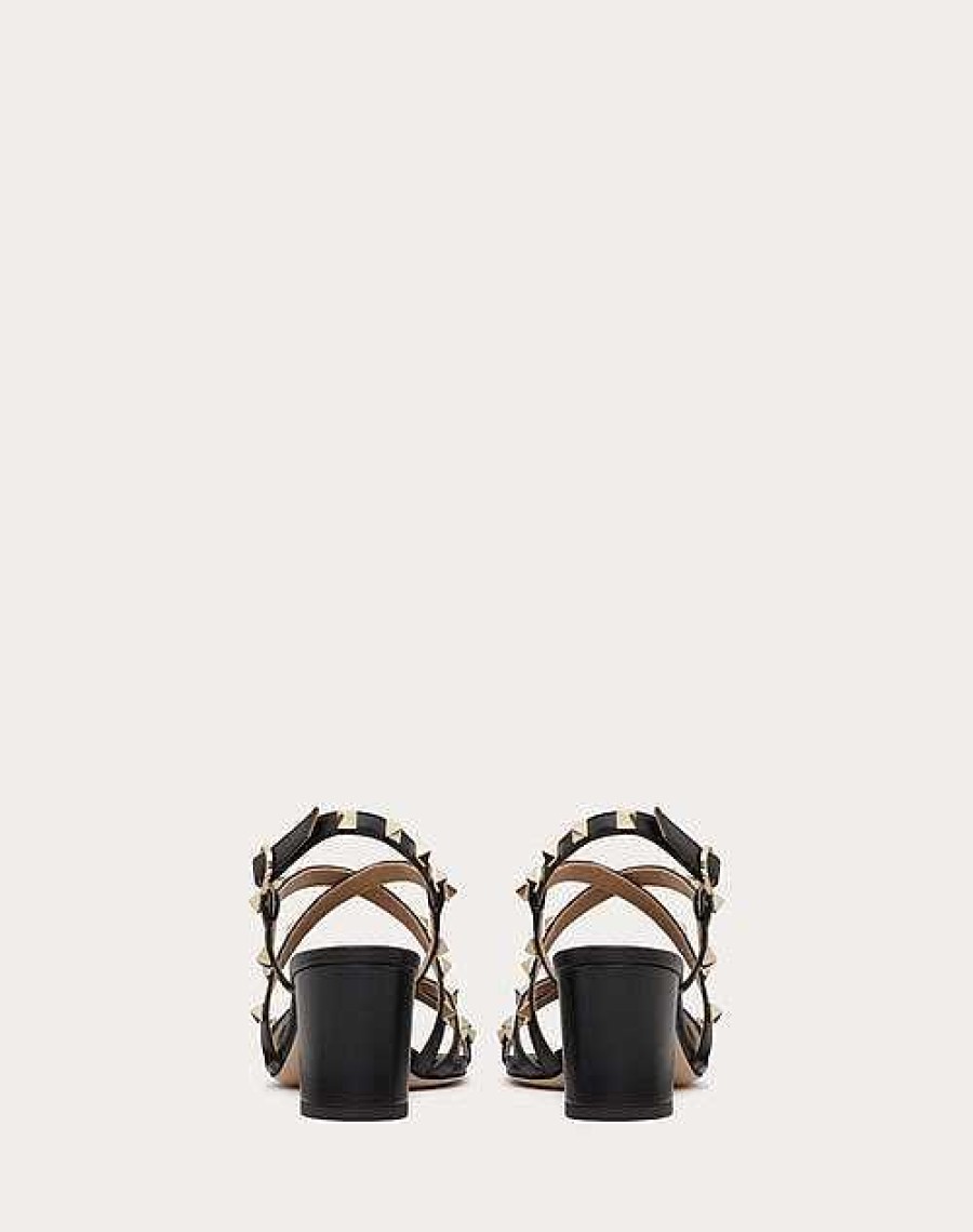 Valentino Rockstud Calfskin Sandal With Straps 60Mm | Sandals