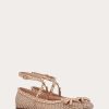 Valentino Rockstud Mesh Ballerina With Crystals | Ballerinas