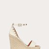 Valentino Double Rockstud Grainy Calfskin Wedge Sandal 105 Mm | Espadrilles And Wedges