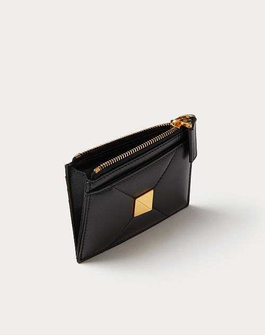 Valentino Roman Stud Nappa Leather Coin Purse With Zipper | Wallets And Small Leather Goods