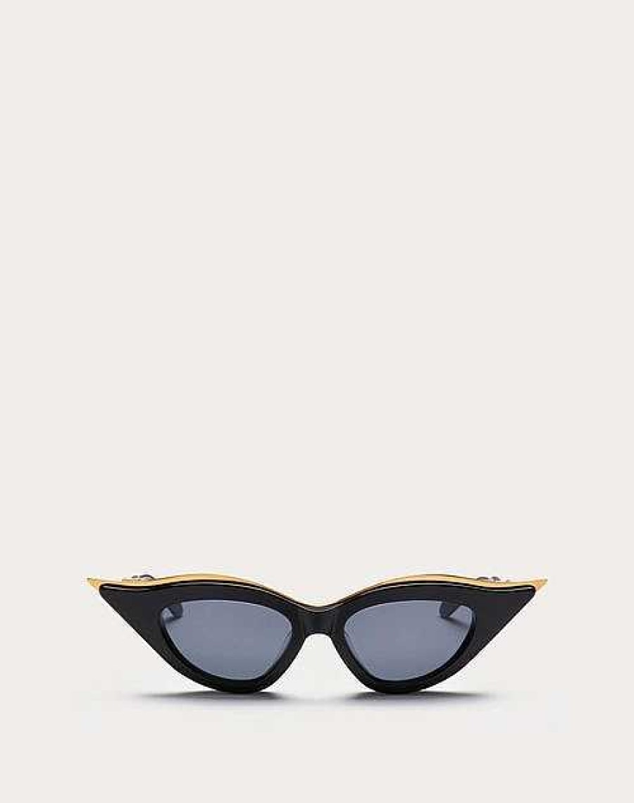 Valentino V - Goldcut Ii Sculpted Thickset Acetate Frame With Titanium Insert | Eyewear