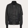 Valentino Nylon Bomber Jacket With Untitled Studs On The Neckline | Outerwear