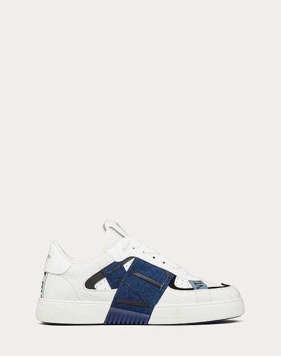 Valentino Low-Top Vl7N Sneakers In Calfskin And Denim | Sneakers