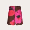 Valentino Cotton Poplin Bermuda Shorts With Valentino Flower Portrait Print | Pants And Shorts