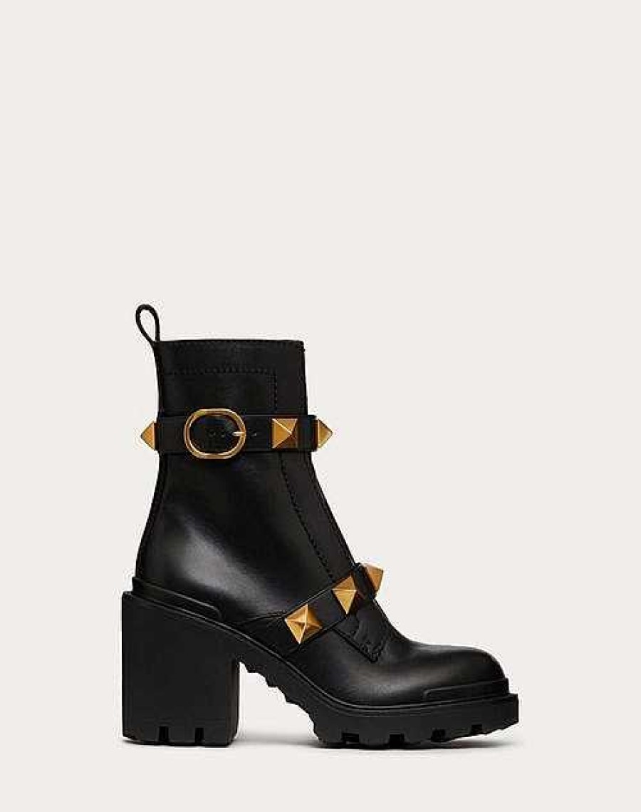 Valentino Roman Stud Calfskin Combat Boot 85Mm | Boots