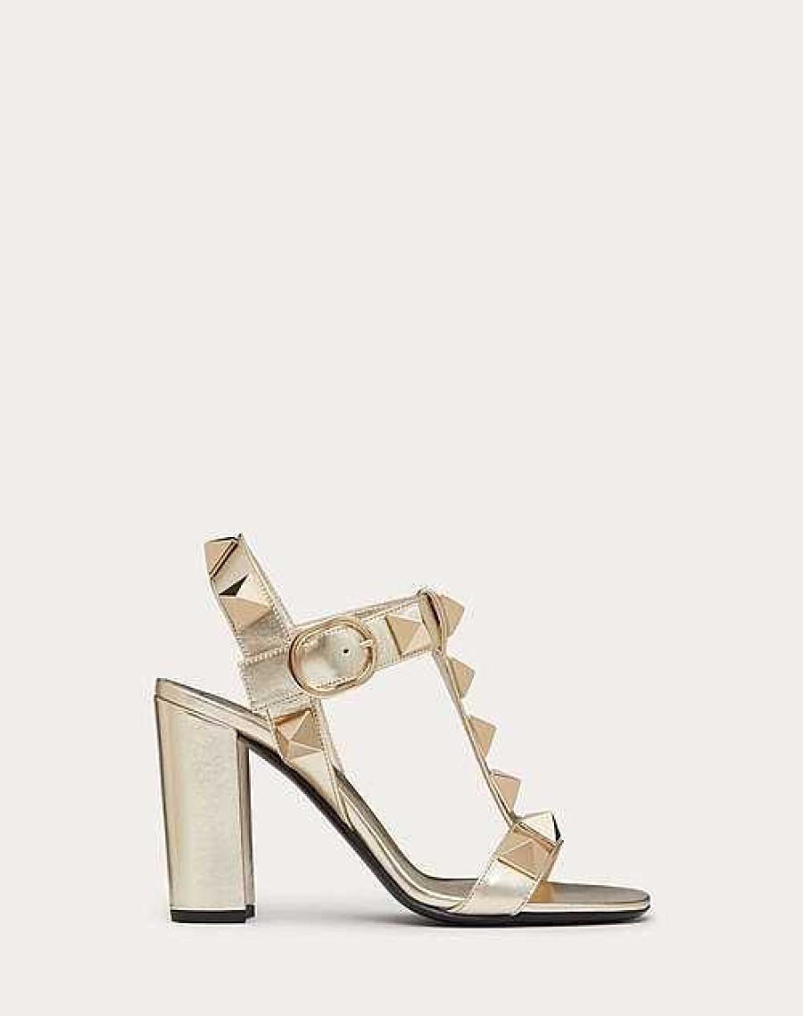 Valentino Roman Stud Metallic Nappa Leather And Matching Stud Sandal 90Mm | Sandals