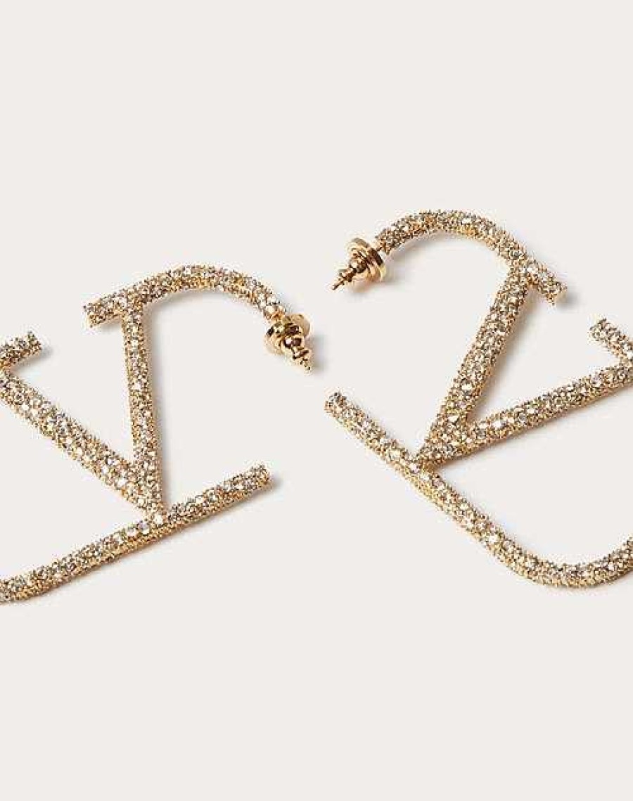 Valentino Vlogo Signature Metal And Crystal Earrings | Jewelry