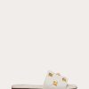 Valentino Roman Stud Flat Slide Sandal In Quilted Nappa | Slides And Thongs