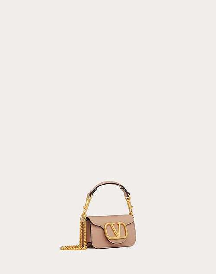 Valentino Valentino Garavani Loco Micro Bag In Calfskin Leather With Chain | Shoulder Bags