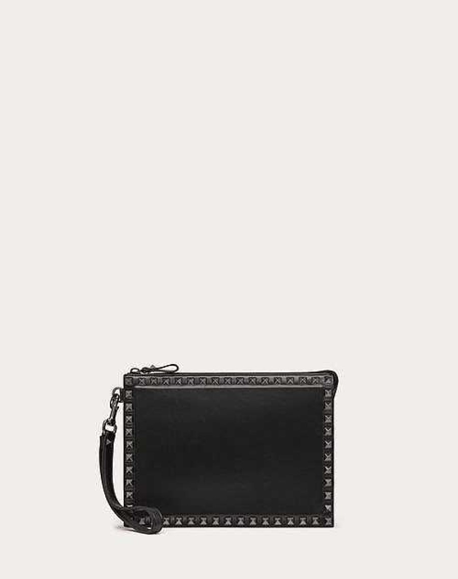 Valentino Rockstud Calfskin Pouch | Clutches And Pouches