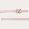 Valentino Vlogo Signature Reversible Belt In Shiny Calfskin With Pearls 20 Mm | Belts