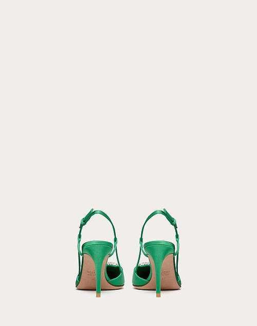 Valentino Vlogo Signature Satin Slingback Pumps 80Mm | Pumps