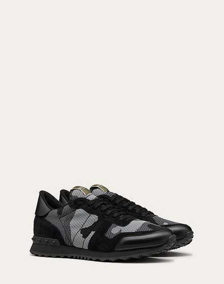 Valentino Mesh Fabric Camouflage Rockrunner Sneaker | Sneakers