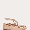 Valentino Rockstud Satin Ballerina | Ballerinas