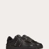 Valentino Rockstud Untitled Noir Calfskin Leather Sneaker | Sneakers