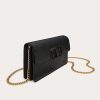 Valentino Vlogo Signature Grainy Calfskin Wallet With Chain | Mini Bags