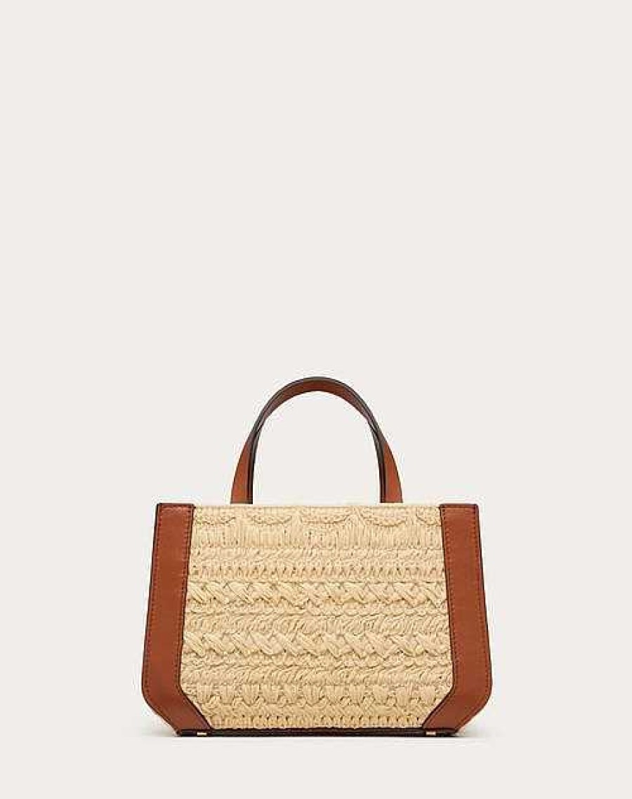 Valentino Vlogo Signature Handbag With Raffia Embroidery | Totes