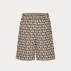 Valentino All-Over Toile Iconographe Print Silk Faille Bermuda Shorts | Pants And Shorts