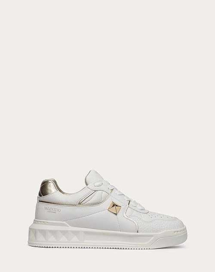 Valentino One Stud Low-Top Calfskin Sneaker | Sneakers