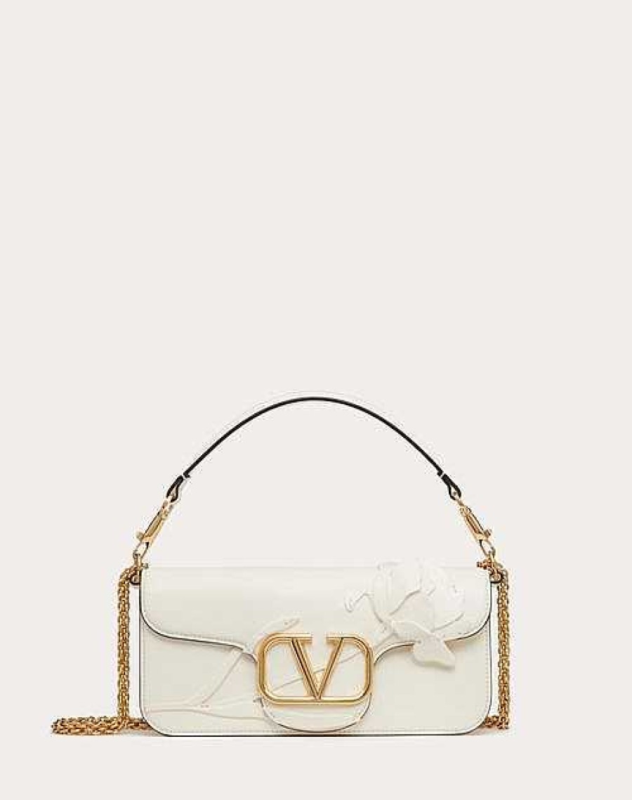 Valentino Valentino Garavani Loco Shoulder Bag With Applique Flowers | Shoulder Bags