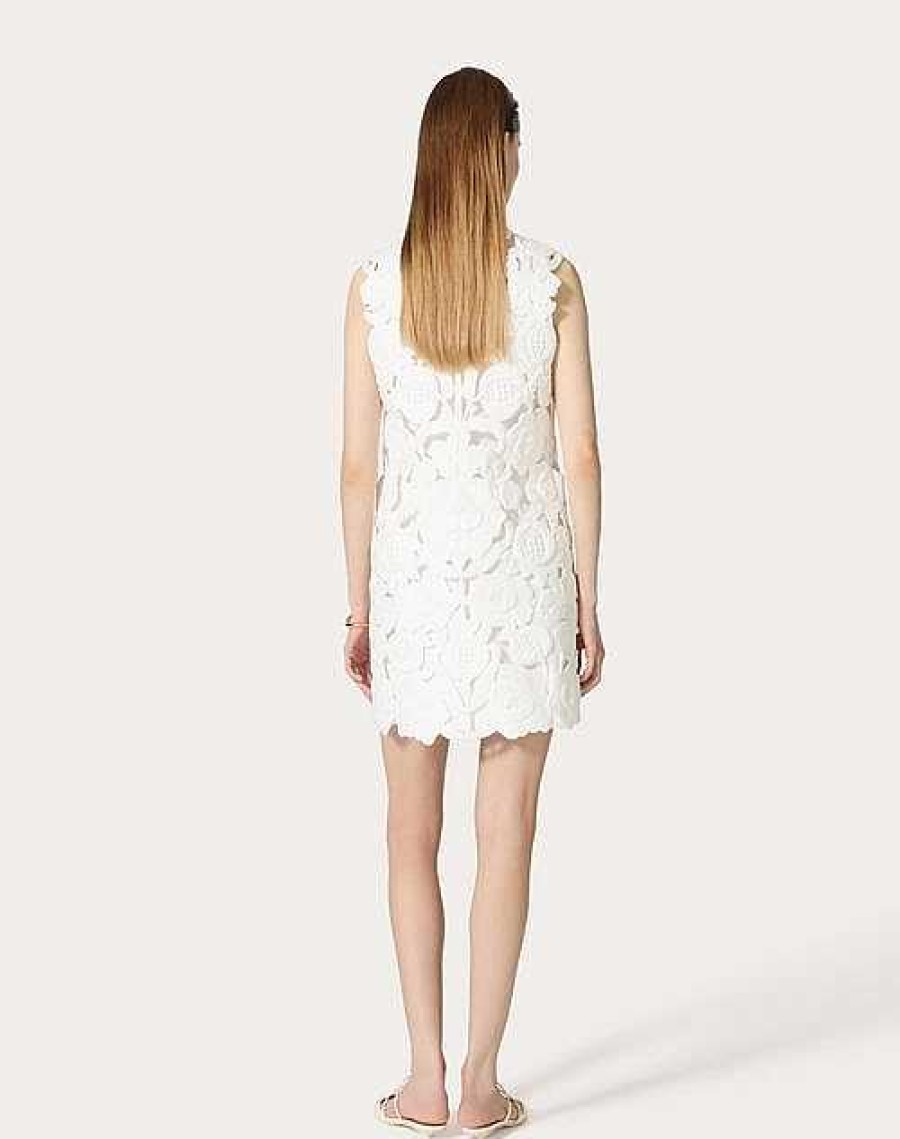 Valentino Embroidered Light Double Splittable Gabardine Short Dress | Dresses