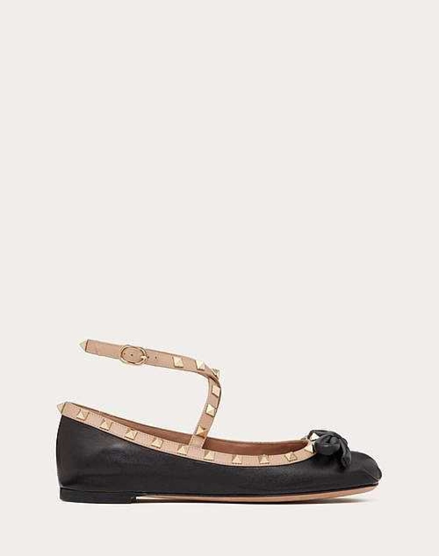 Valentino Rockstud Ballerina In Nappa Leather | Ballerinas