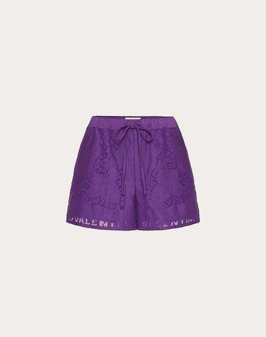 Valentino Cotton Guipure Lace Shorts | Pants And Shorts