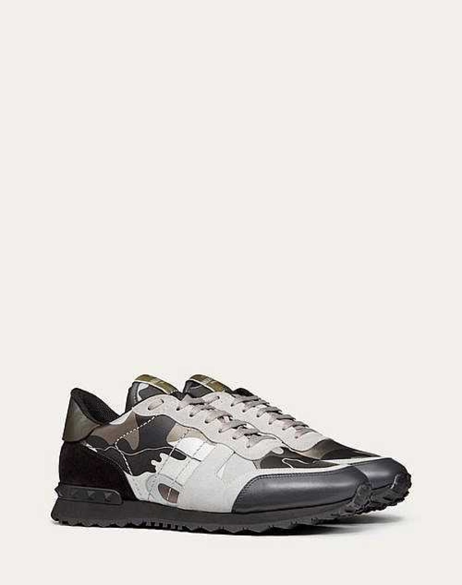 Valentino Rockrunner Camouflage Laminated Sneaker | Sneakers