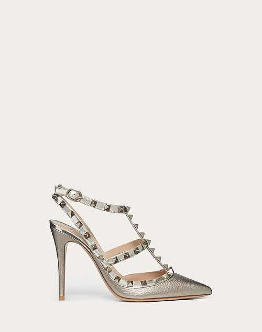 Valentino Rockstud Metallic Ankle Strap Pump 100 Mm | Pumps