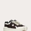 Valentino One Stud Xl Low-Top Sneaker In Nappa Leather And Toile Iconographe Fabric | Sneakers