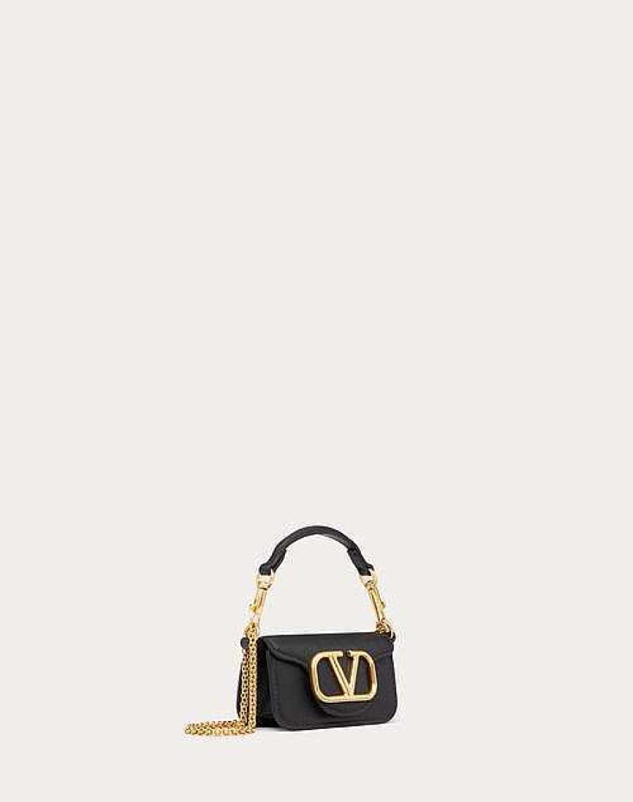 Valentino Valentino Garavani Loco Micro Bag In Calfskin Leather With Chain | Shoulder Bags