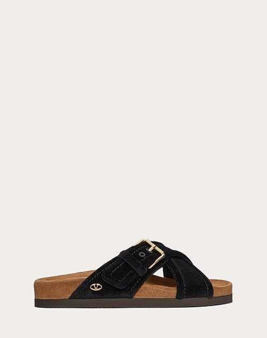 Valentino Slide Fussfriend Velvet Sandal 30Mm | Slides And Thongs