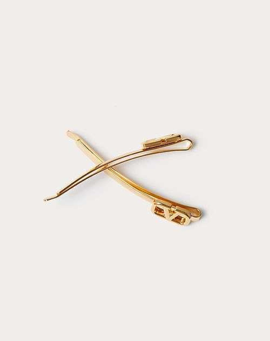 Valentino Vlogo Signature Metal Hair Clip | Hair Accessories