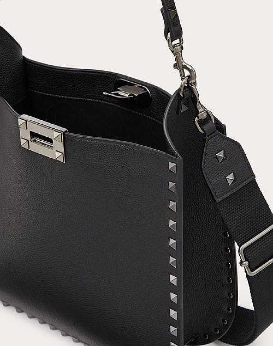 Valentino Rockstud Grainy Calfskin Hobo Bag | Shoulder Bags